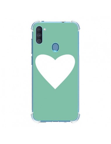 Coque Samsung Galaxy A11 et M11 Coeur Mint Vert - Mary Nesrala