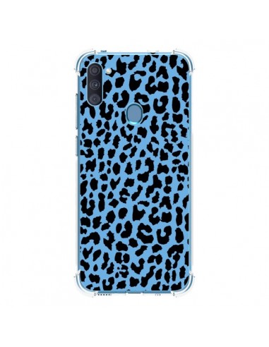 Coque Samsung Galaxy A11 et M11 Leopard Bleu Neon - Mary Nesrala