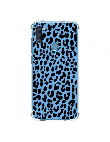 Coque Samsung Galaxy A11 et M11 Leopard Bleu Neon - Mary Nesrala