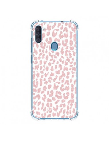 Coque Samsung Galaxy A11 et M11 Leopard Rose Corail - Mary Nesrala