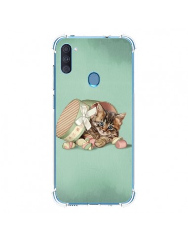 Coque Samsung Galaxy A11 et M11 Chaton Chat Kitten Boite Bonbon Candy - Maryline Cazenave