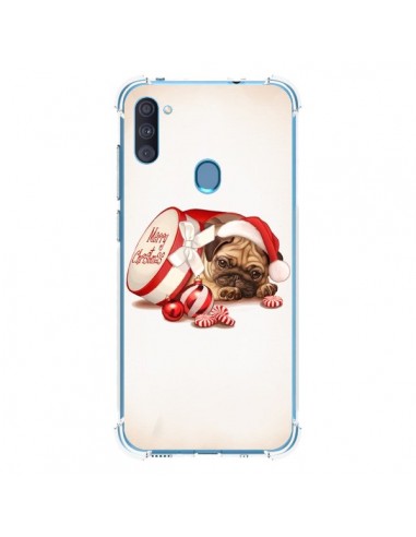 Coque Samsung Galaxy A11 et M11 Chien Dog Pere Noel Christmas Boite - Maryline Cazenave