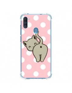 Coque Samsung Galaxy A11 et M11 Chat Chaton Pois -...