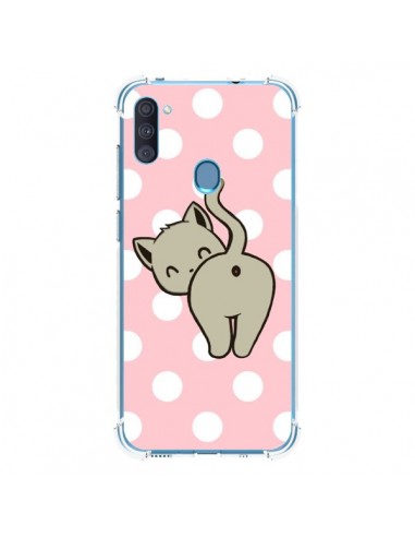 Coque Samsung Galaxy A11 et M11 Chat Chaton Pois - Maryline Cazenave