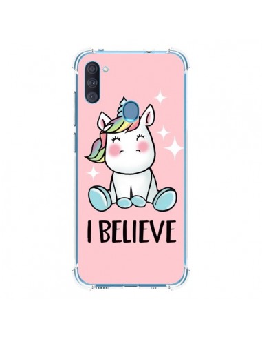 Coque Samsung Galaxy A11 et M11 Licorne I Believe - Maryline Cazenave