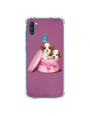 Coque Samsung Galaxy A11 et M11 Chien Dog Boite Noeud - Maryline Cazenave
