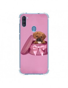 Coque Samsung Galaxy A11 et M11 Chien Dog Boite Noeud...