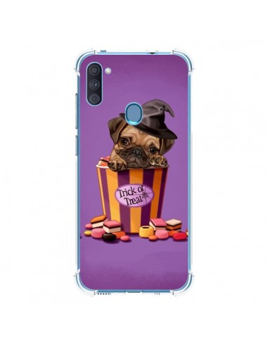 Coque Samsung Galaxy A11 et M11 Chien Dog Halloween Sorciere Bonbon - Maryline Cazenave