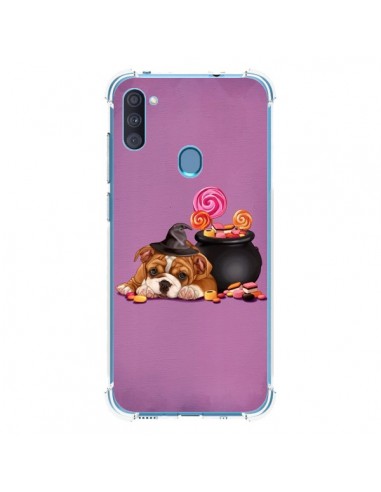 Coque Samsung Galaxy A11 et M11 Chien Dog Halloween Sorciere Chaudron Bonbon - Maryline Cazenave