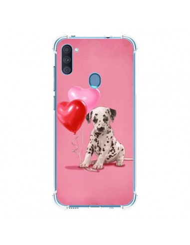 Coque Samsung Galaxy A11 et M11 Chien Dog Dalmatien Ballon Coeur - Maryline Cazenave