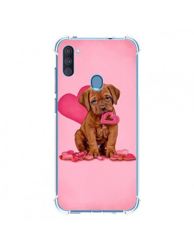 Coque Samsung Galaxy A11 et M11 Chien Dog Gateau Coeur Love - Maryline Cazenave