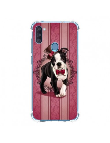 Coque Samsung Galaxy A11 et M11 Chien Dog Gentleman Noeud Papillon Chapeau - Maryline Cazenave