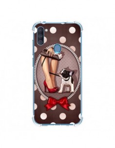 Coque Samsung Galaxy A11 et M11 Lady Jambes Chien Dog...