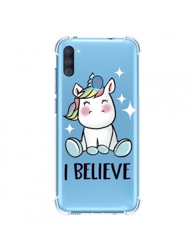 Coque Samsung Galaxy A11 et M11 Licorne I Believe Transparente - Maryline Cazenave