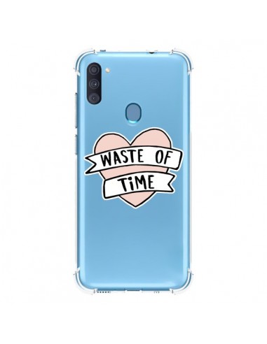 Coque Samsung Galaxy A11 et M11 Waste Of Time Transparente - Maryline Cazenave