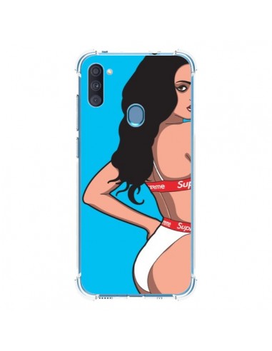 Coque Samsung Galaxy A11 et M11 Pop Art Femme Bleu - Mikadololo