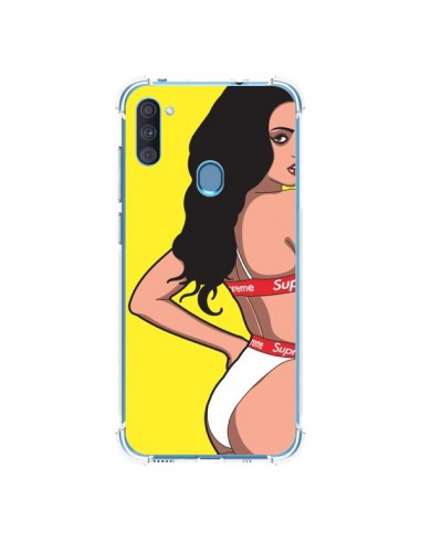 Coque Samsung Galaxy A11 et M11 Pop Art Femme Jaune - Mikadololo