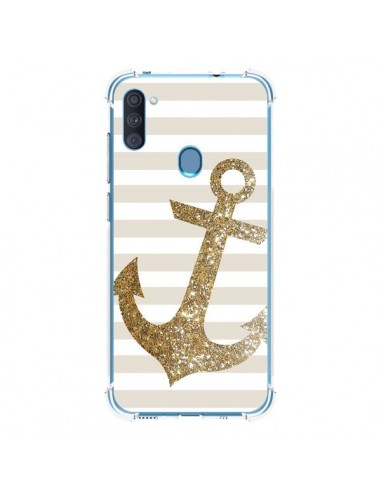 Coque Samsung Galaxy A11 et M11 Ancre Or Navire - Monica Martinez