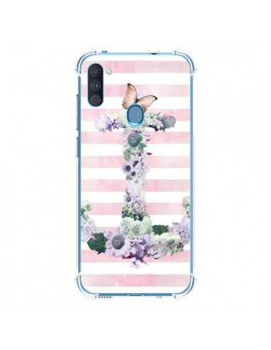 Coque Samsung Galaxy A11 et M11 Ancre Rose Fleurs Navire - Monica Martinez