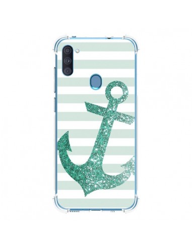 Coque Samsung Galaxy A11 et M11 Ancre Vert Navire - Monica Martinez