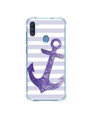 Coque Samsung Galaxy A11 et M11 Ancre Violet Navire - Monica Martinez