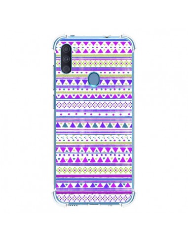 Coque Samsung Galaxy A11 et M11 Bandana Violet Azteque - Monica Martinez