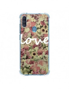 Coque Samsung Galaxy A11 et M11 Love Blanc Flower -...
