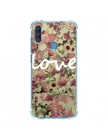 Coque Samsung Galaxy A11 et M11 Love Blanc Flower - Monica Martinez