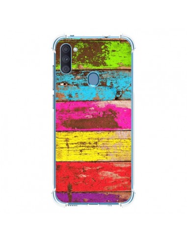 Coque Samsung Galaxy A11 et M11 Bois Coloré Vintage - Maximilian San