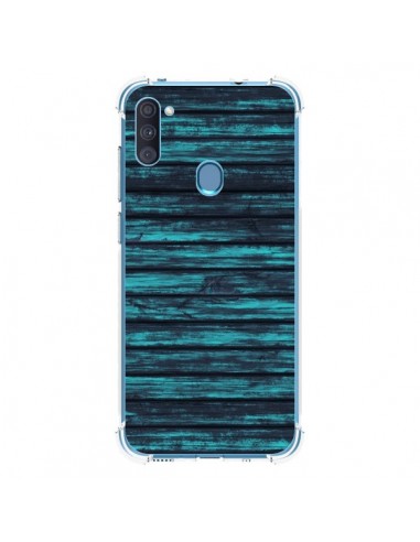 Coque Samsung Galaxy A11 et M11 Blue Moon Wood Bois - Maximilian San