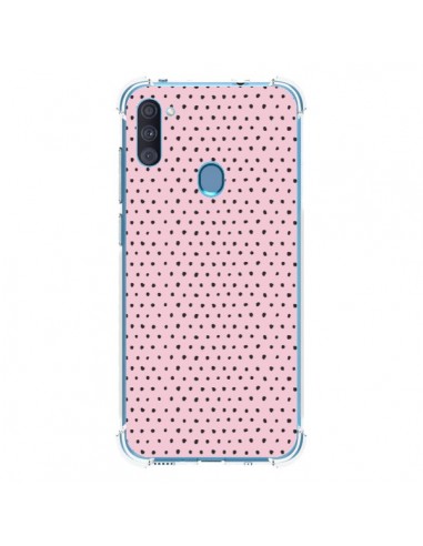 Coque Samsung Galaxy A11 et M11 Artsy Dots Pink - Ninola Design