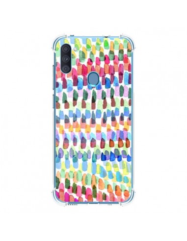 Coque Samsung Galaxy A11 et M11 Artsy Strokes Stripes Colorful - Ninola Design