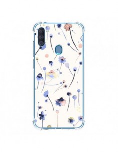 Coque Samsung Galaxy A11 et M11 Blue Soft Flowers -...