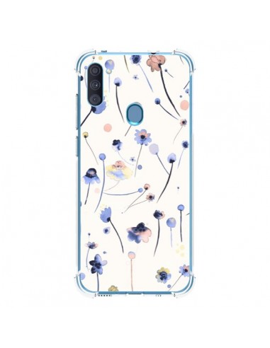 Coque Samsung Galaxy A11 et M11 Blue Soft Flowers - Ninola Design