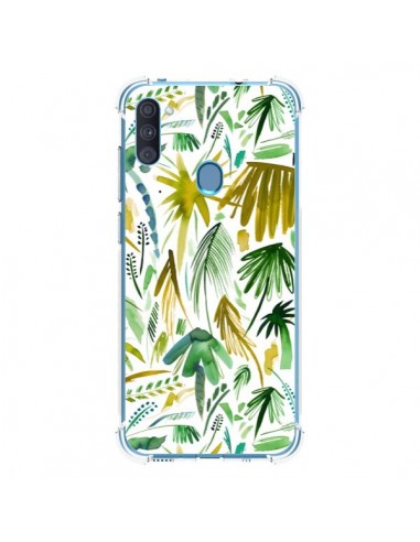 Coque Samsung Galaxy A11 et M11 Brushstrokes Tropical Palms Green - Ninola Design