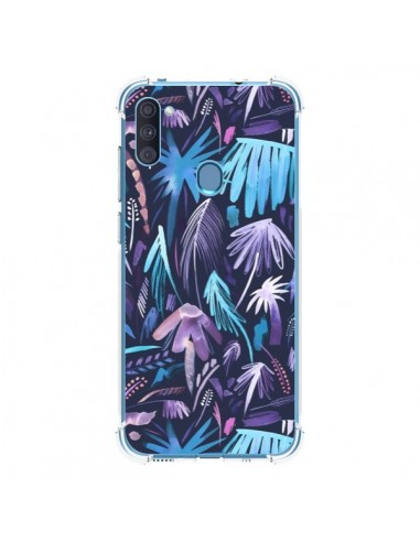 Coque Samsung Galaxy A11 et M11 Brushstrokes Tropical Palms Navy - Ninola Design