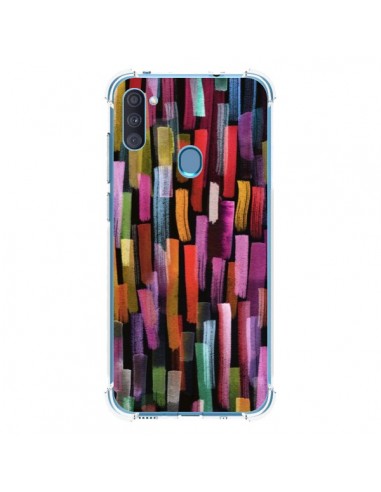 Coque Samsung Galaxy A11 et M11 Colorful Brushstrokes Black - Ninola Design