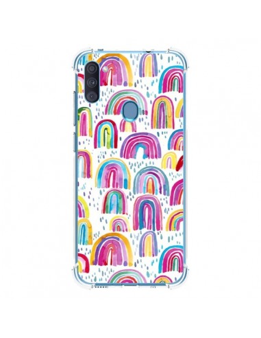 Coque Samsung Galaxy A11 et M11 Cute Watercolor Rainbows - Ninola Design