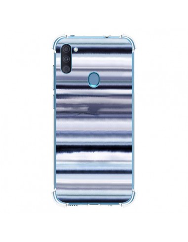 Coque Samsung Galaxy A11 et M11 Degrade Stripes Watercolor Navy - Ninola Design