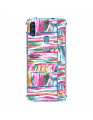 Coque Samsung Galaxy A11 et M11 Watercolor Linear Meditation Pink - Ninola Design