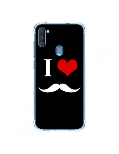 Coque Samsung Galaxy A11 et M11 I Love Moustache - Nico