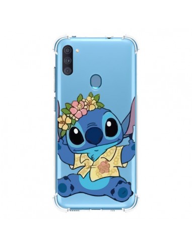 Coque Samsung Galaxy A11 et M11 Stitch de Lilo et Stitch Aloha transparente