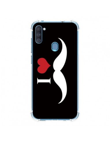 Coque Samsung Galaxy A11 et M11 I Love Moustache - Nico