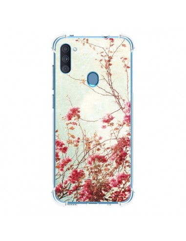 Coque Samsung Galaxy A11 et M11 Fleur Vintage Rose - Nico