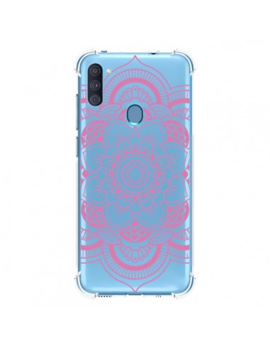 Coque Samsung Galaxy A11 et M11 Mandala Rose Clair Azteque Transparente - Nico