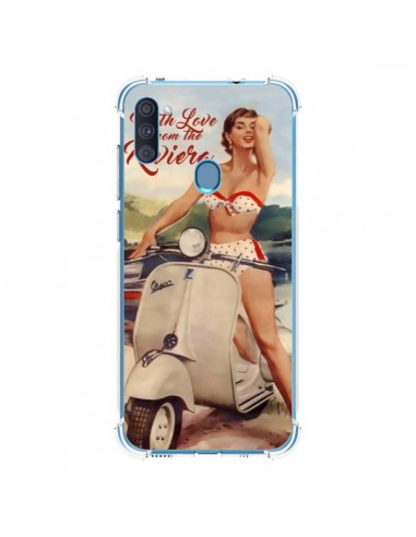 Coque Samsung Galaxy A11 et M11 Pin Up With Love From the Riviera Vespa Vintage - Nico