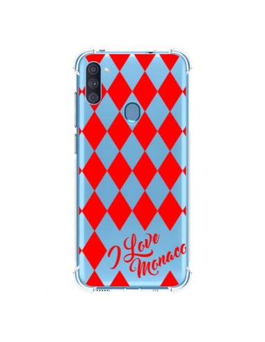 Coque Samsung Galaxy A11 et M11 I Love Monaco et Losange Rouge - Nico