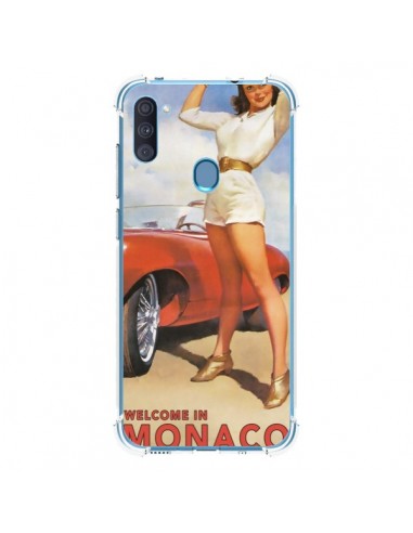Coque Samsung Galaxy A11 et M11 Welcome to Monaco Vintage Pin Up - Nico
