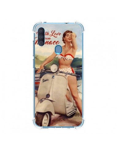 Coque Samsung Galaxy A11 et M11 Pin Up With Love From Monaco Vespa Vintage - Nico