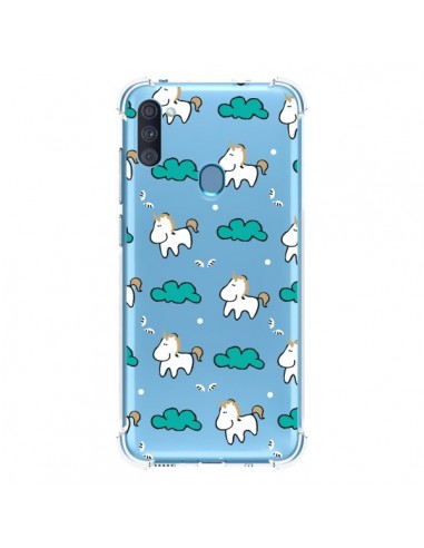 Coque Samsung Galaxy A11 et M11 Licorne et Nuages Transparente - Nico